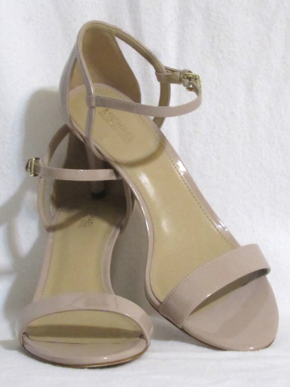 Women's Ladies MICHAEL KORS Beige Patent Stiletto Heels Shoes 9 M Orig 89